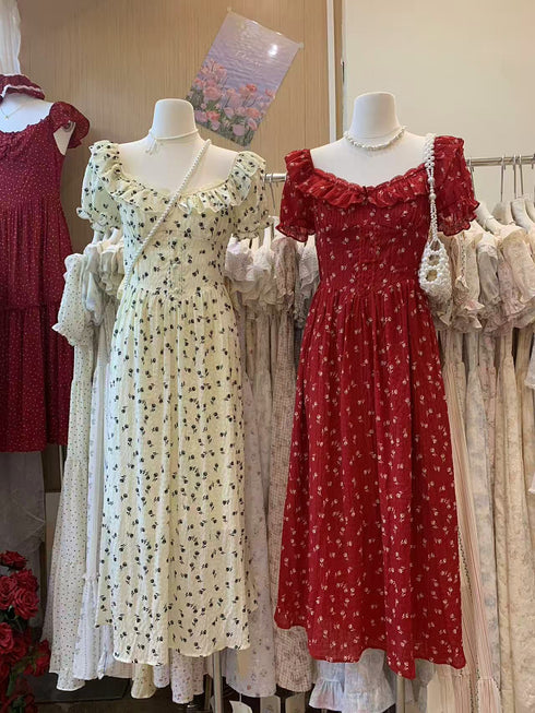 YSYS Korean Wide Neck Midi Dress